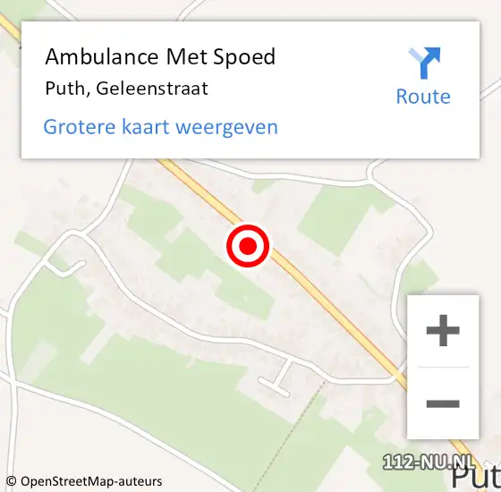 Locatie op kaart van de 112 melding: Ambulance Met Spoed Naar Puth, Geleenstraat op 14 december 2013 21:01