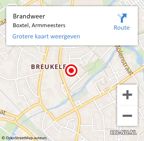 Locatie op kaart van de 112 melding: Brandweer Boxtel, Armmeesters op 12 mei 2016 20:54