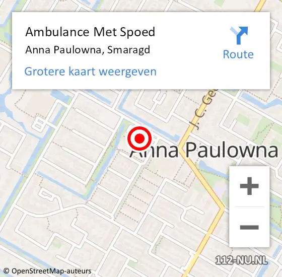 Locatie op kaart van de 112 melding: Ambulance Met Spoed Naar Anna Paulowna, Smaragd op 12 mei 2016 21:02