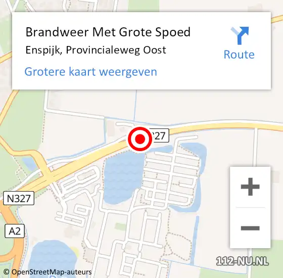 Locatie op kaart van de 112 melding: Brandweer Met Grote Spoed Naar Enspijk, Provincialeweg Oost op 13 mei 2016 05:13