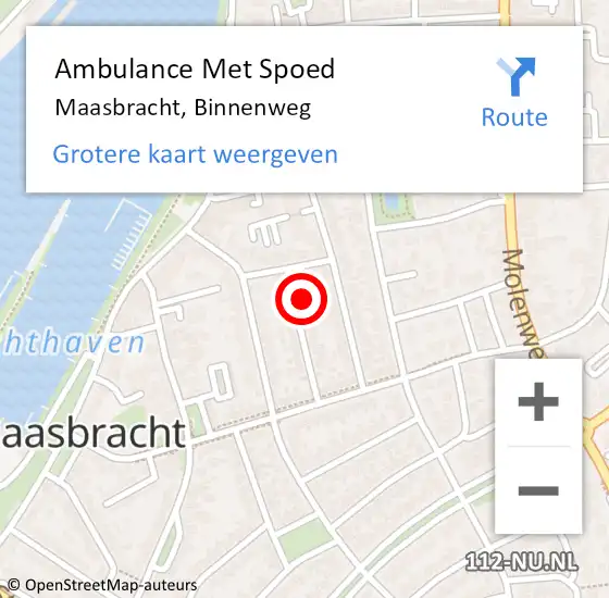 Locatie op kaart van de 112 melding: Ambulance Met Spoed Naar Maasbracht, Binnenweg op 13 mei 2016 06:47