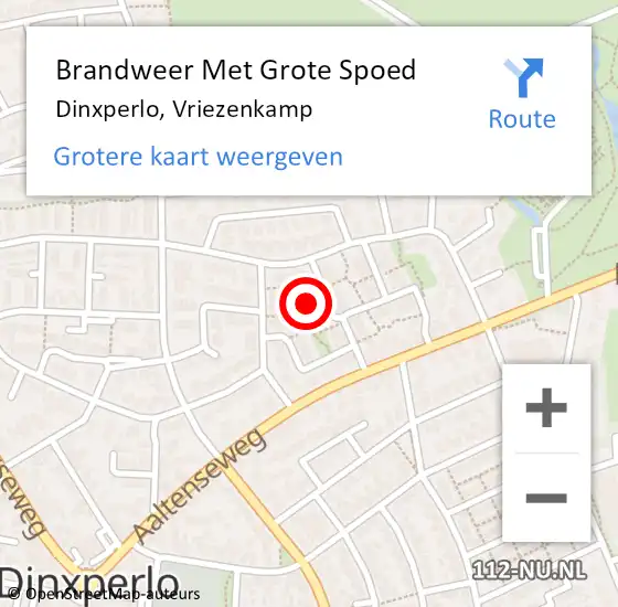 Locatie op kaart van de 112 melding: Brandweer Met Grote Spoed Naar Dinxperlo, Vriezenkamp op 13 mei 2016 10:41