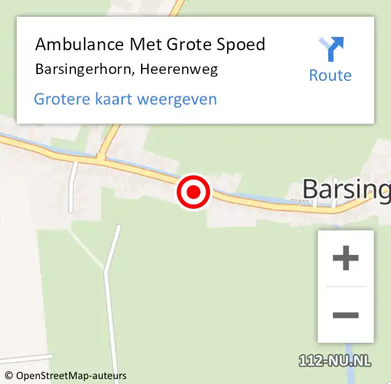 Locatie op kaart van de 112 melding: Ambulance Met Grote Spoed Naar Barsingerhorn, Heerenweg op 13 mei 2016 11:13