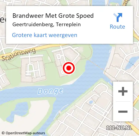 Locatie op kaart van de 112 melding: Brandweer Met Grote Spoed Naar Geertruidenberg, Terreplein op 13 mei 2016 11:17