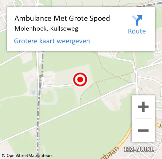 Locatie op kaart van de 112 melding: Ambulance Met Grote Spoed Naar Molenhoek, Kuilseweg op 14 december 2013 22:34