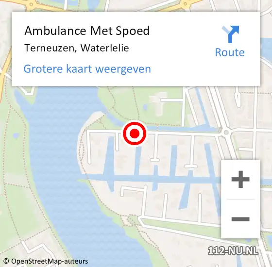 Locatie op kaart van de 112 melding: Ambulance Met Spoed Naar Terneuzen, Waterlelie op 14 december 2013 22:44