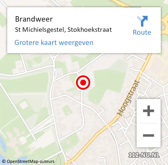 Locatie op kaart van de 112 melding: Brandweer St Michielsgestel, Stokhoekstraat op 13 mei 2016 14:50