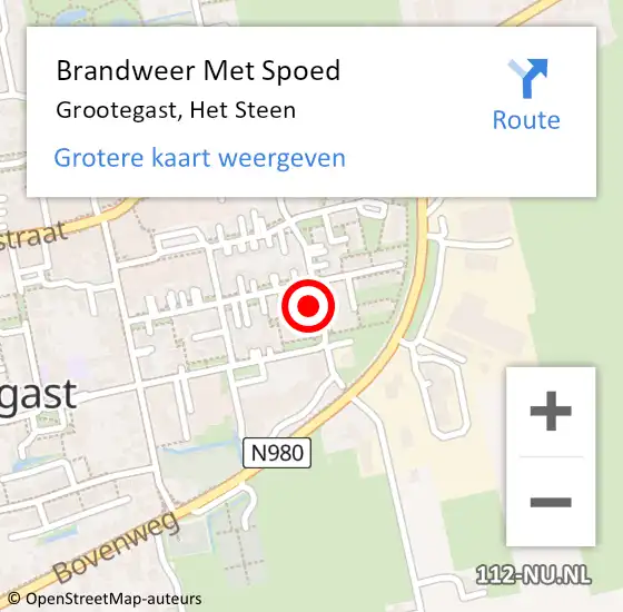 Locatie op kaart van de 112 melding: Brandweer Met Spoed Naar Grootegast, Het Steen op 13 mei 2016 17:08