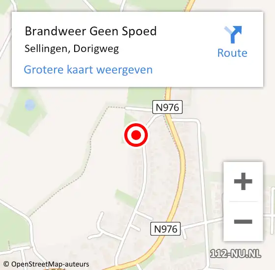 Locatie op kaart van de 112 melding: Brandweer Geen Spoed Naar Sellingen, Dorigweg op 13 mei 2016 17:17