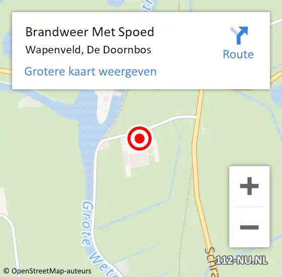 Locatie op kaart van de 112 melding: Brandweer Met Spoed Naar Wapenveld, De Doornbos op 14 december 2013 23:46