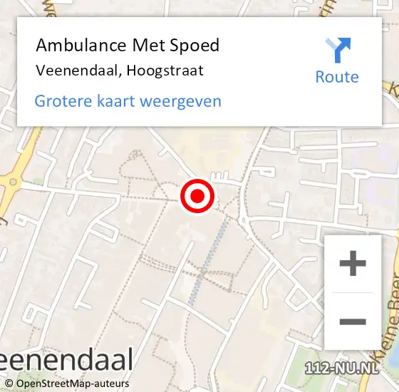 Locatie op kaart van de 112 melding: Ambulance Met Spoed Naar Veenendaal, Hoogstraat op 13 mei 2016 19:31