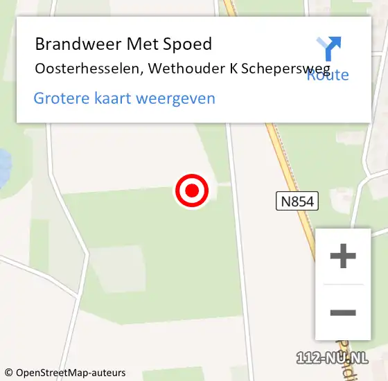 Locatie op kaart van de 112 melding: Brandweer Met Spoed Naar Oosterhesselen, Wethouder K Schepersweg op 13 mei 2016 20:13