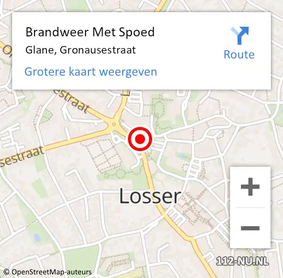 Locatie op kaart van de 112 melding: Brandweer Met Spoed Naar Glane, Gronausestraat op 13 mei 2016 21:04