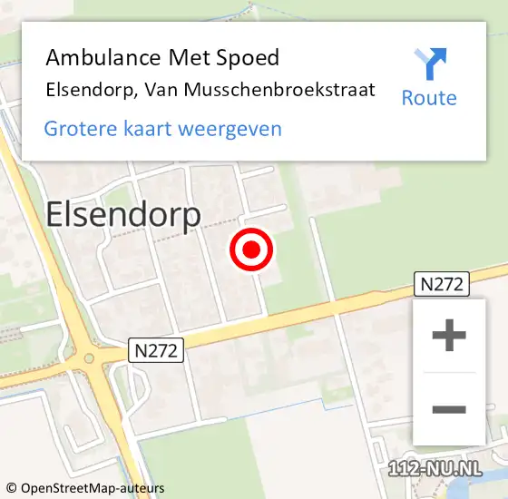 Locatie op kaart van de 112 melding: Ambulance Met Spoed Naar Elsendorp, Van Musschenbroekstraat op 13 mei 2016 23:07