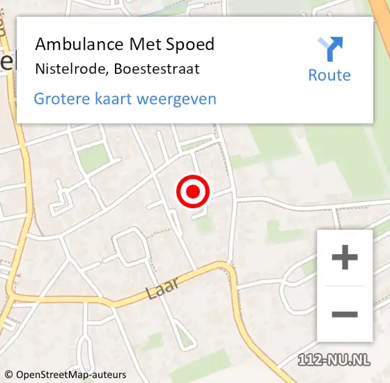 Locatie op kaart van de 112 melding: Ambulance Met Spoed Naar Nistelrode, Boestestraat op 13 mei 2016 23:54