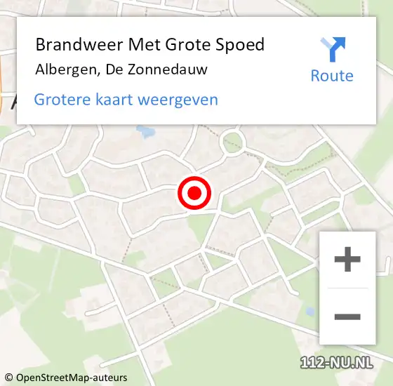 Locatie op kaart van de 112 melding: Brandweer Met Grote Spoed Naar Albergen, De Zonnedauw op 14 mei 2016 01:46