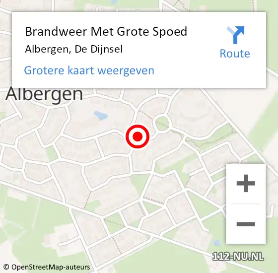 Locatie op kaart van de 112 melding: Brandweer Met Grote Spoed Naar Albergen, De Dijnsel op 14 mei 2016 01:48