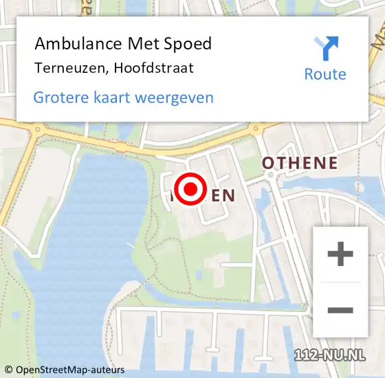 Locatie op kaart van de 112 melding: Ambulance Met Spoed Naar Terneuzen, Hoofdstraat op 14 mei 2016 03:12