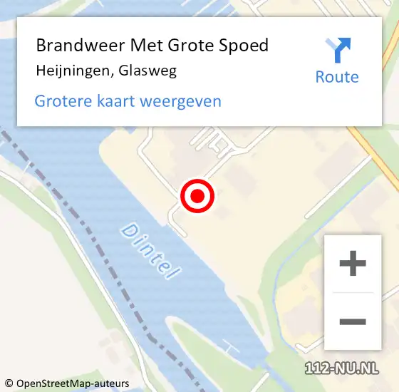 Locatie op kaart van de 112 melding: Brandweer Met Grote Spoed Naar Heijningen, Glasweg op 14 mei 2016 06:15