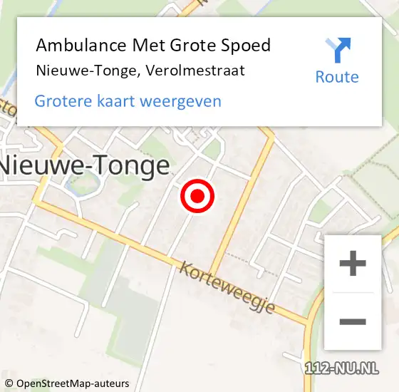 Locatie op kaart van de 112 melding: Ambulance Met Grote Spoed Naar Nieuwe-Tonge, Verolmestraat op 14 mei 2016 07:03