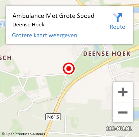 Locatie op kaart van de 112 melding: Ambulance Met Grote Spoed Naar Deense Hoek op 14 mei 2016 08:18