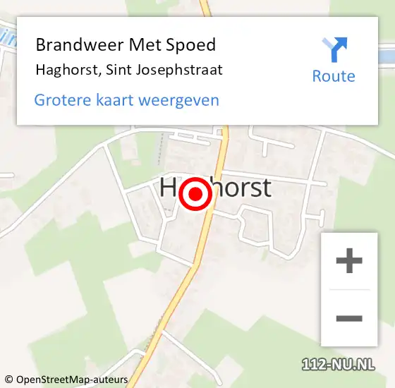 Locatie op kaart van de 112 melding: Brandweer Met Spoed Naar Haghorst, Sint Josephstraat op 14 mei 2016 08:32