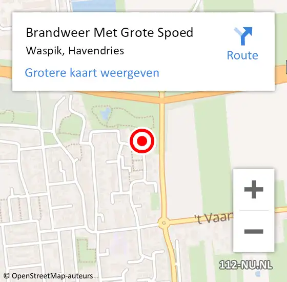 Locatie op kaart van de 112 melding: Brandweer Met Grote Spoed Naar Waspik, Havendries op 14 mei 2016 09:02