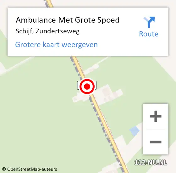 Locatie op kaart van de 112 melding: Ambulance Met Grote Spoed Naar Schijf, Zundertseweg op 14 mei 2016 09:58