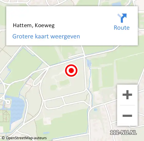 Locatie op kaart van de 112 melding:  Hattem, Koeweg op 14 mei 2016 10:11