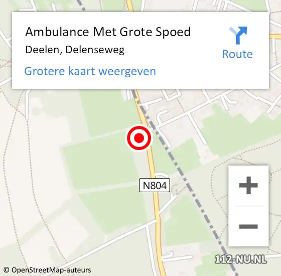 Locatie op kaart van de 112 melding: Ambulance Met Grote Spoed Naar Deelen, Delenseweg op 14 mei 2016 10:23