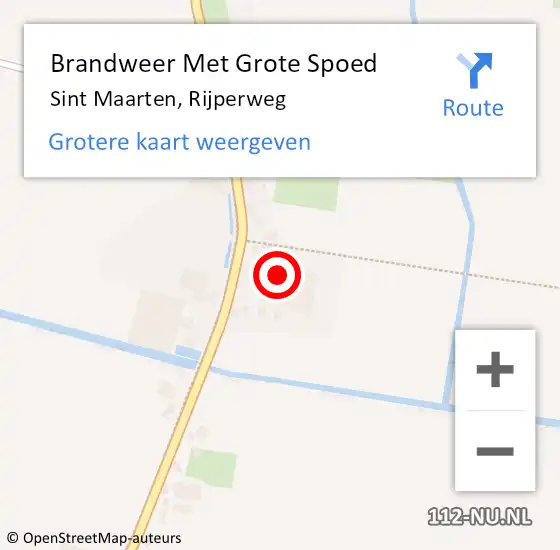 Locatie op kaart van de 112 melding: Brandweer Met Grote Spoed Naar Sint Maarten, Rijperweg op 14 mei 2016 13:05