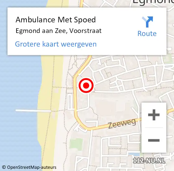 Locatie op kaart van de 112 melding: Ambulance Met Spoed Naar Egmond aan Zee, Voorstraat op 14 mei 2016 13:16