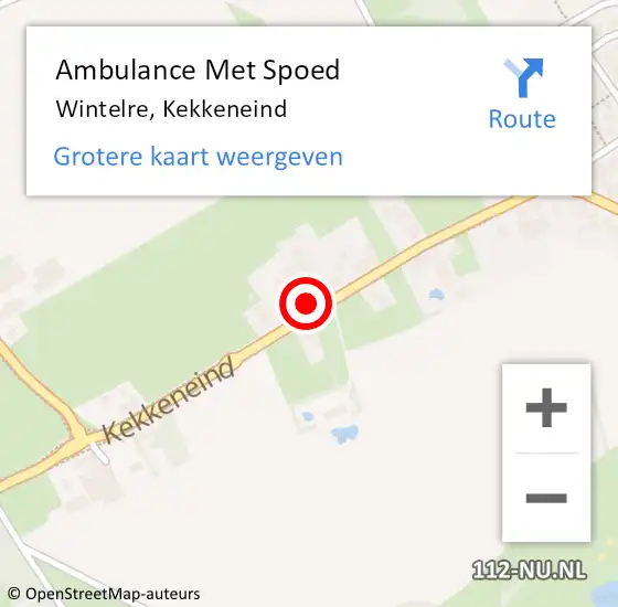 Locatie op kaart van de 112 melding: Ambulance Met Spoed Naar Wintelre, Kekkeneind op 14 mei 2016 13:48