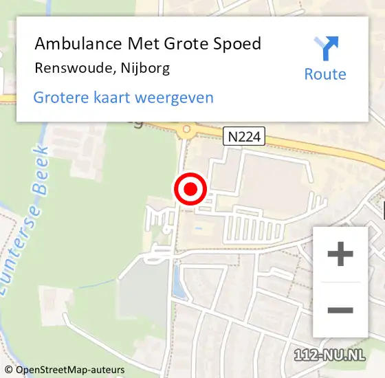 Locatie op kaart van de 112 melding: Ambulance Met Grote Spoed Naar Renswoude, Nijborg op 14 mei 2016 13:50