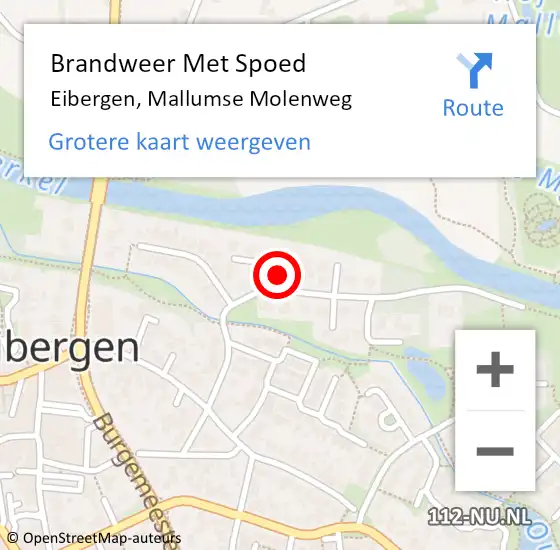 Locatie op kaart van de 112 melding: Brandweer Met Spoed Naar Eibergen, Mallumse Molenweg op 14 mei 2016 14:07
