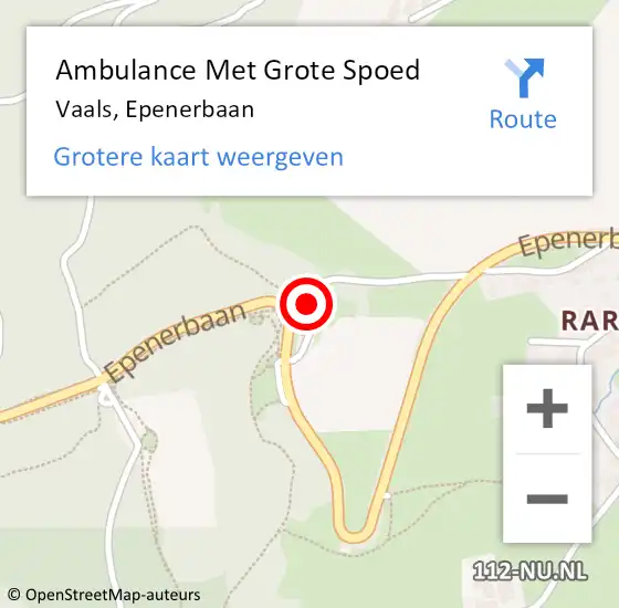 Locatie op kaart van de 112 melding: Ambulance Met Grote Spoed Naar Vaals, Epenerbaan op 14 mei 2016 14:10