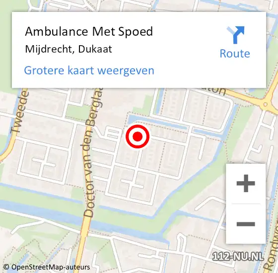 Locatie op kaart van de 112 melding: Ambulance Met Spoed Naar Mijdrecht, Dukaat op 14 mei 2016 15:21