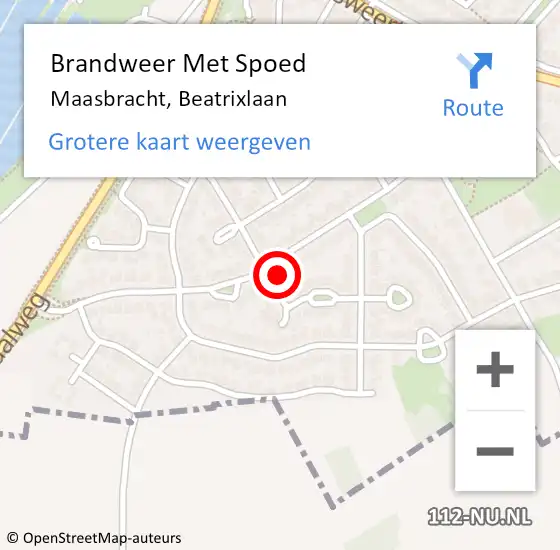 Locatie op kaart van de 112 melding: Brandweer Met Spoed Naar Maasbracht, Beatrixlaan op 14 mei 2016 15:27