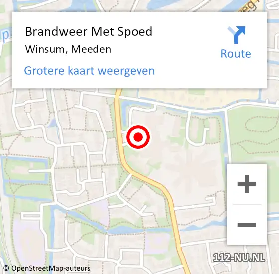 Locatie op kaart van de 112 melding: Brandweer Met Spoed Naar Winsum, Meeden op 14 mei 2016 16:26