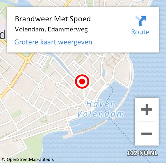 Locatie op kaart van de 112 melding: Brandweer Met Spoed Naar Volendam, Edammerweg op 14 mei 2016 16:47