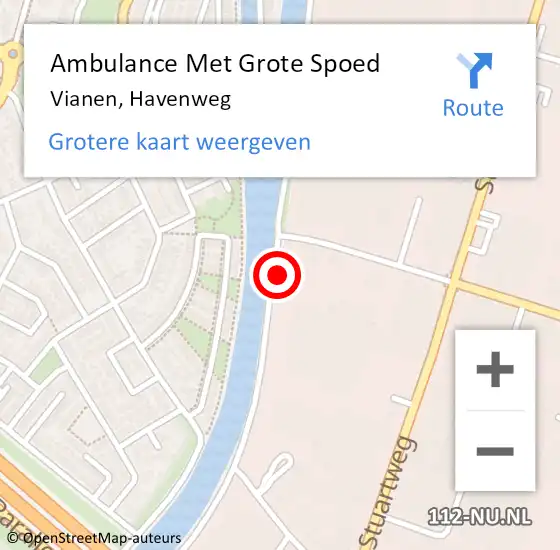 Locatie op kaart van de 112 melding: Ambulance Met Grote Spoed Naar Vianen, Havenweg op 14 mei 2016 17:51