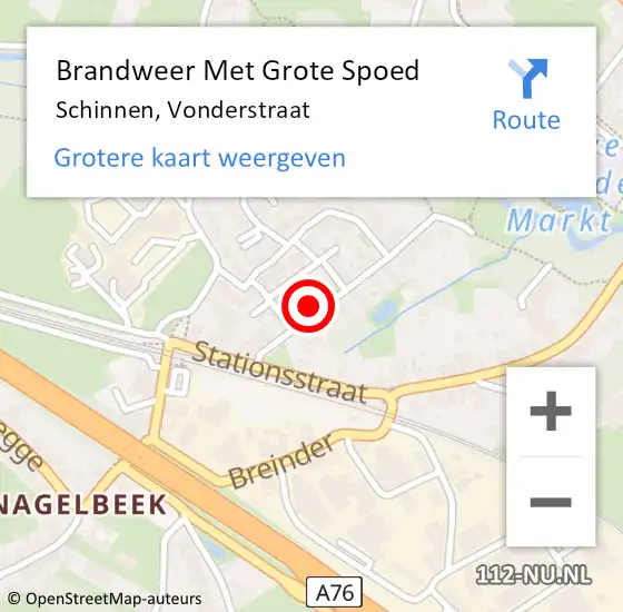 Locatie op kaart van de 112 melding: Brandweer Met Grote Spoed Naar Schinnen, Vonderstraat op 14 mei 2016 18:19