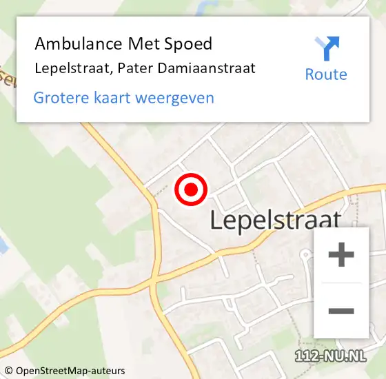 Locatie op kaart van de 112 melding: Ambulance Met Spoed Naar Lepelstraat, Pater Damiaanstraat op 14 mei 2016 18:32