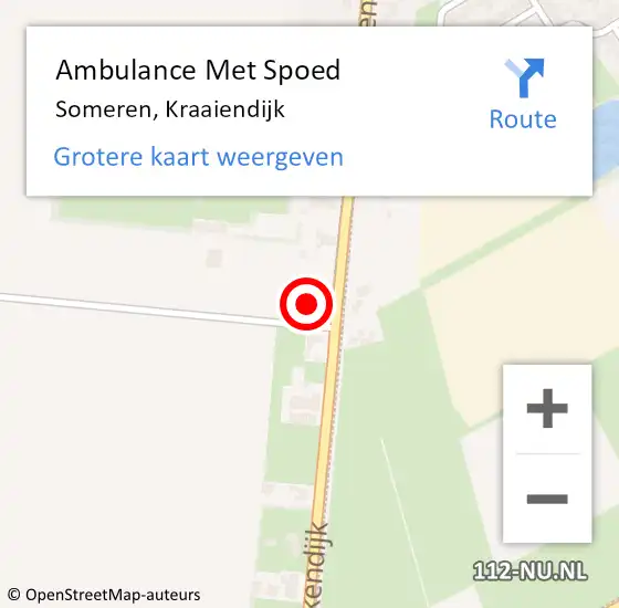 Locatie op kaart van de 112 melding: Ambulance Met Spoed Naar Someren, Kraaiendijk op 14 mei 2016 19:22