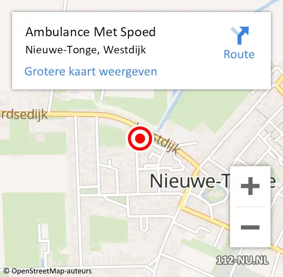 Locatie op kaart van de 112 melding: Ambulance Met Spoed Naar Nieuwe-Tonge, Westdijk op 14 mei 2016 19:39