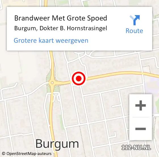 Locatie op kaart van de 112 melding: Brandweer Met Grote Spoed Naar Burgum, Dokter B. Hornstrasingel op 15 december 2013 03:23