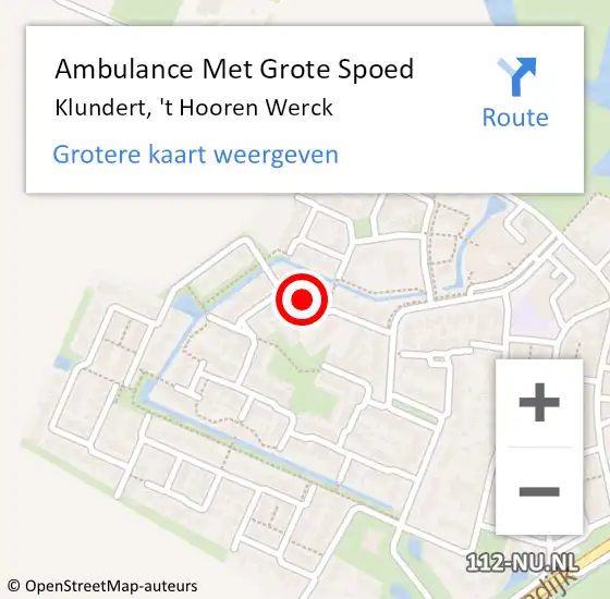 Locatie op kaart van de 112 melding: Ambulance Met Grote Spoed Naar Klundert, 't Hooren Werck op 14 mei 2016 21:39