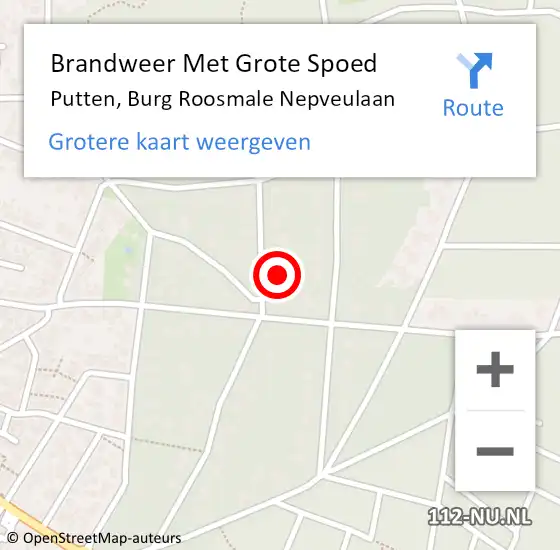 Locatie op kaart van de 112 melding: Brandweer Met Grote Spoed Naar Putten, Burg Roosmale Nepveulaan op 15 december 2013 04:09