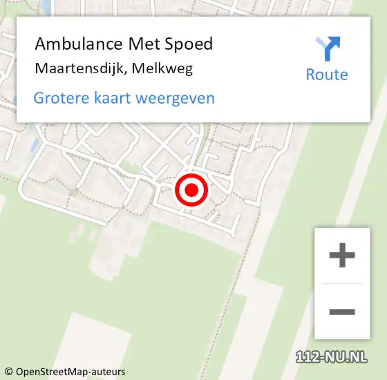 Locatie op kaart van de 112 melding: Ambulance Met Spoed Naar Maartensdijk, Melkweg op 15 mei 2016 03:49