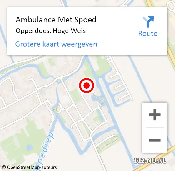 Locatie op kaart van de 112 melding: Ambulance Met Spoed Naar Opperdoes, Hoge Weis op 15 mei 2016 04:12